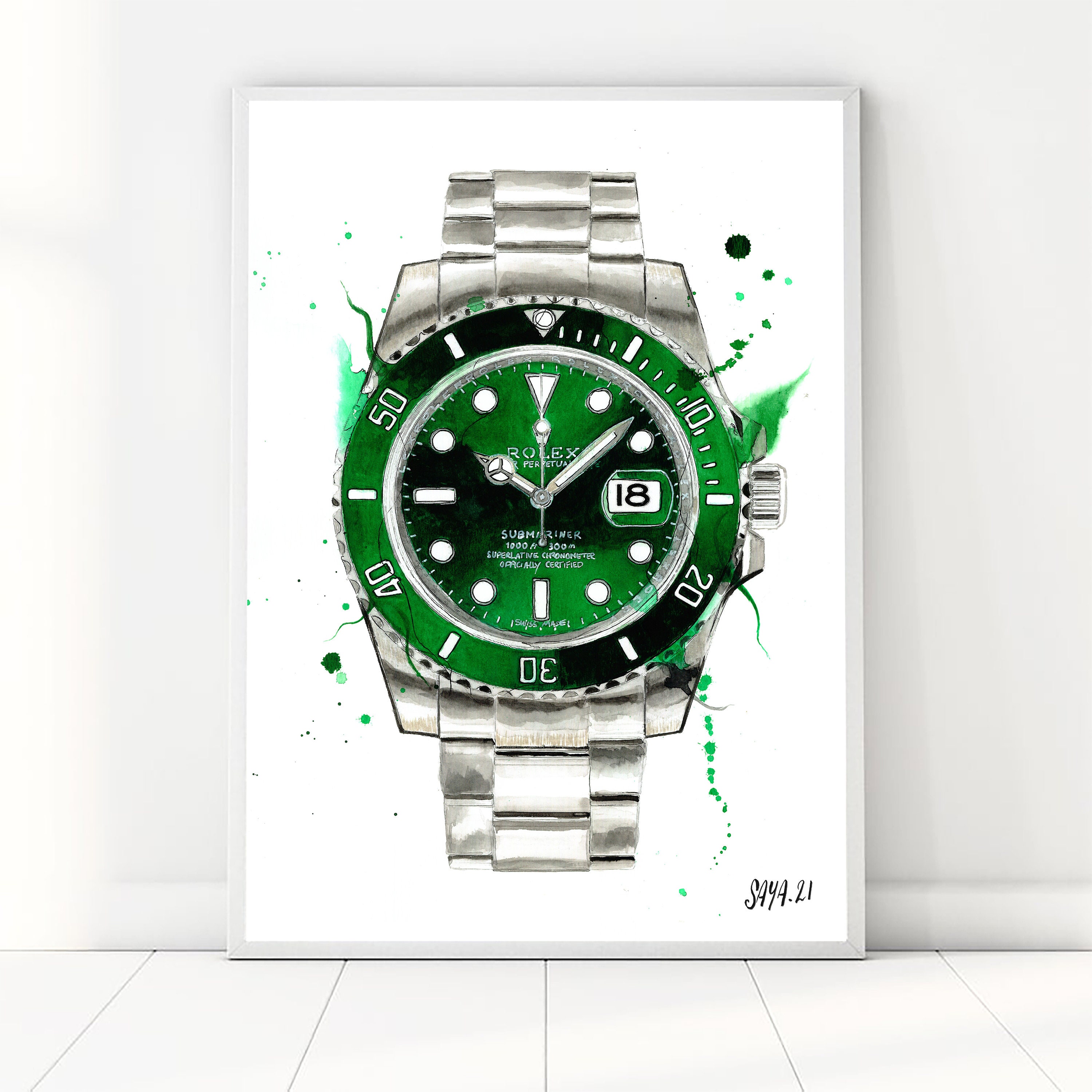 Rolex Submariner Hulk Poster  Quality Prints – Wind It On The Move