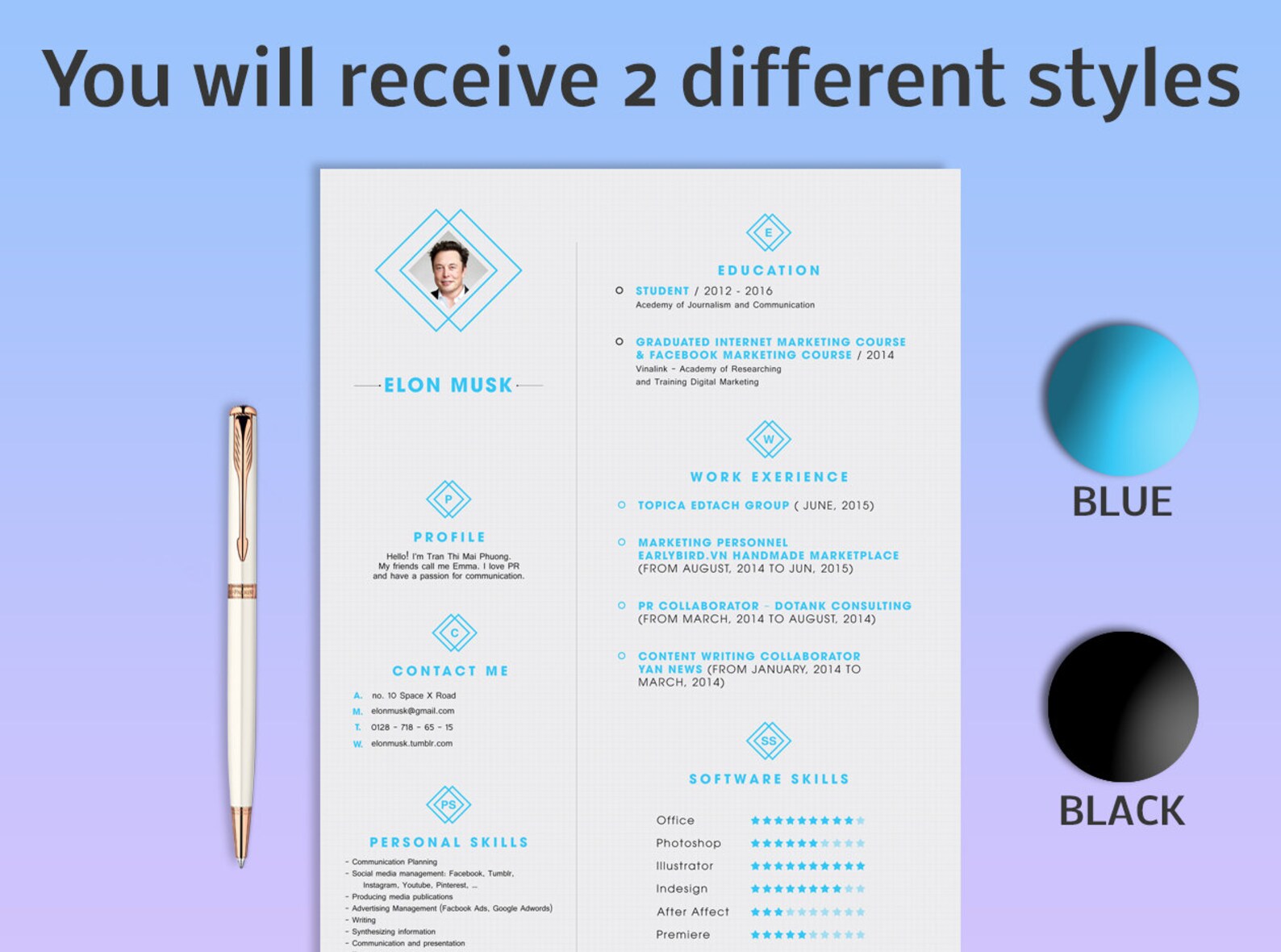Resume Photoshop | CV Template PSD | Cv Photopea | CV Template Modern