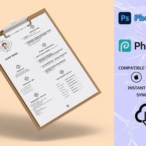 Resume Photoshop | CV Template PSD | Cv Photopea | CV Template Modern ...