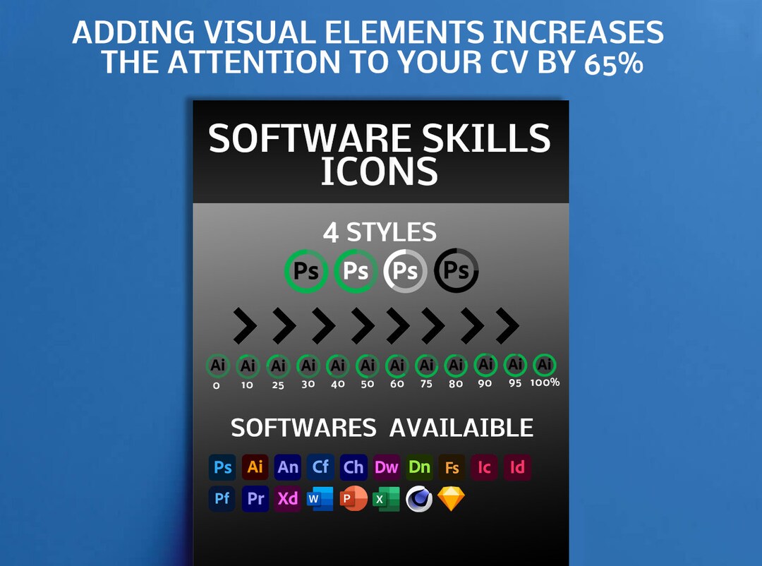 Software Icon Skills Pack | Icons for Resume CV - Etsy