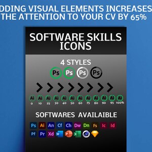 Software Icon Skills Pack  | Icons For Resume CV