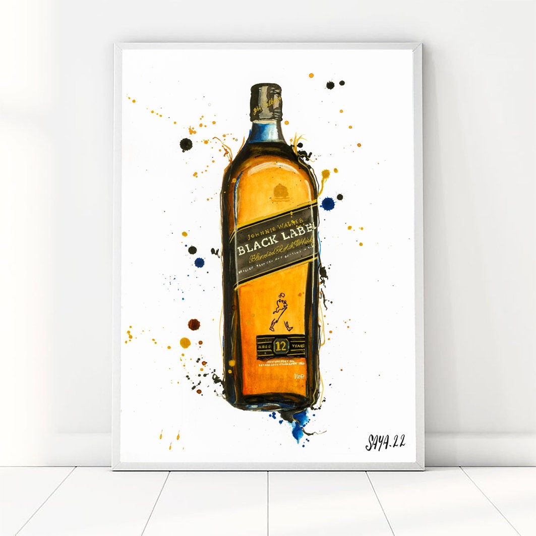 Johnny Walker 油絵風印刷物