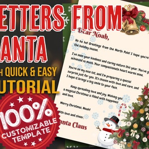 Carta de Navidad personalizable de Papá Noel: un regalo de Navidad perfecto para niños Carta de Navidad de Papá Noel personalizable, un regalo verdaderamente adorable para niños