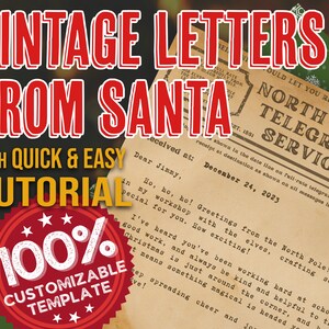 Retro Santa Telegram Letter Vintage Telegram Letter from Santa Customizable Kids Letter from Santa Heartwarming Christmas Surprise