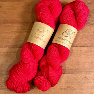 Cranberry Hand Dyed Merino Wool Yarn: Christmas Red Tonal