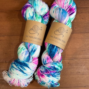 Splash Hand Dyed Merino Wool Yarn: Neon Summer Colors