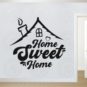 Wandtattoo Home Sweet Home Schriftzug zuhause Haus Motiv einfarbig freigestellt Deko