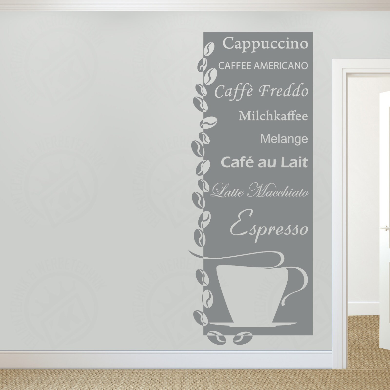 Wall Decal Coffee Wallpaper Wall Banner Saying Coffee Free-standing ...