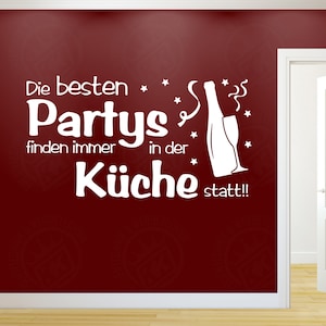 Wall decal the best parties always take place in the kitchen wall saying lettering tattoo