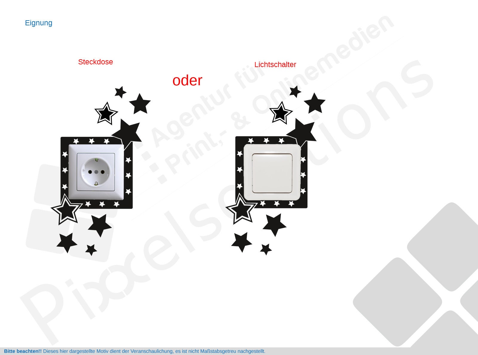 Wall Decal Socket Stars Light Switch Tattoo Selfadhesive Etsy