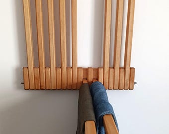 Wall Mounted Beech wood Drying Hanger,Coat, Bag, Leash, Storage, Pegs,Trouser Hanger, Product Display hanger,closet,Scarf and Shawl Hanger,