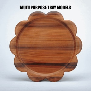 solid  walnut WOOD TRAY tea tray coffee tray ottoman tray valet tray bandeja de servicio de madera plateau de service en bois