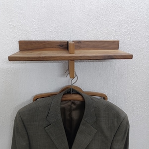 wall mount walnut wood coat hanger/Valet Shelf/Clothes Wall Hanger /rack/suit valet/Butler Regal/bedside Organizer/dress hanger/Herrendiener