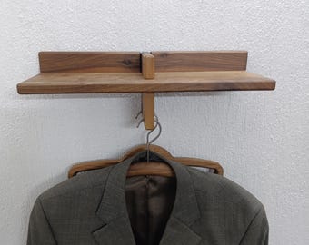 wall mount walnut wood coat hanger/Valet Shelf/Clothes Wall Hanger /rack/suit valet/Butler Regal/bedside Organizer/dress hanger/Herrendiener