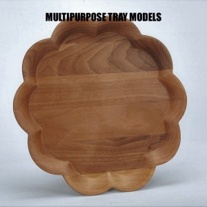solid  walnut WOOD TRAY tea tray coffee tray ottoman tray valet tray bandeja de servicio de madera plateau de service en bois