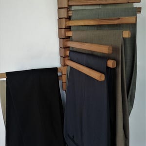 Wall Mounted Walnut Wood Trouser Rack, Pants Rack, Towel Rack, Drying Rack, Clothes Hanger,Leggings rack, Coat, Bag, Leash, Storage, Pegs