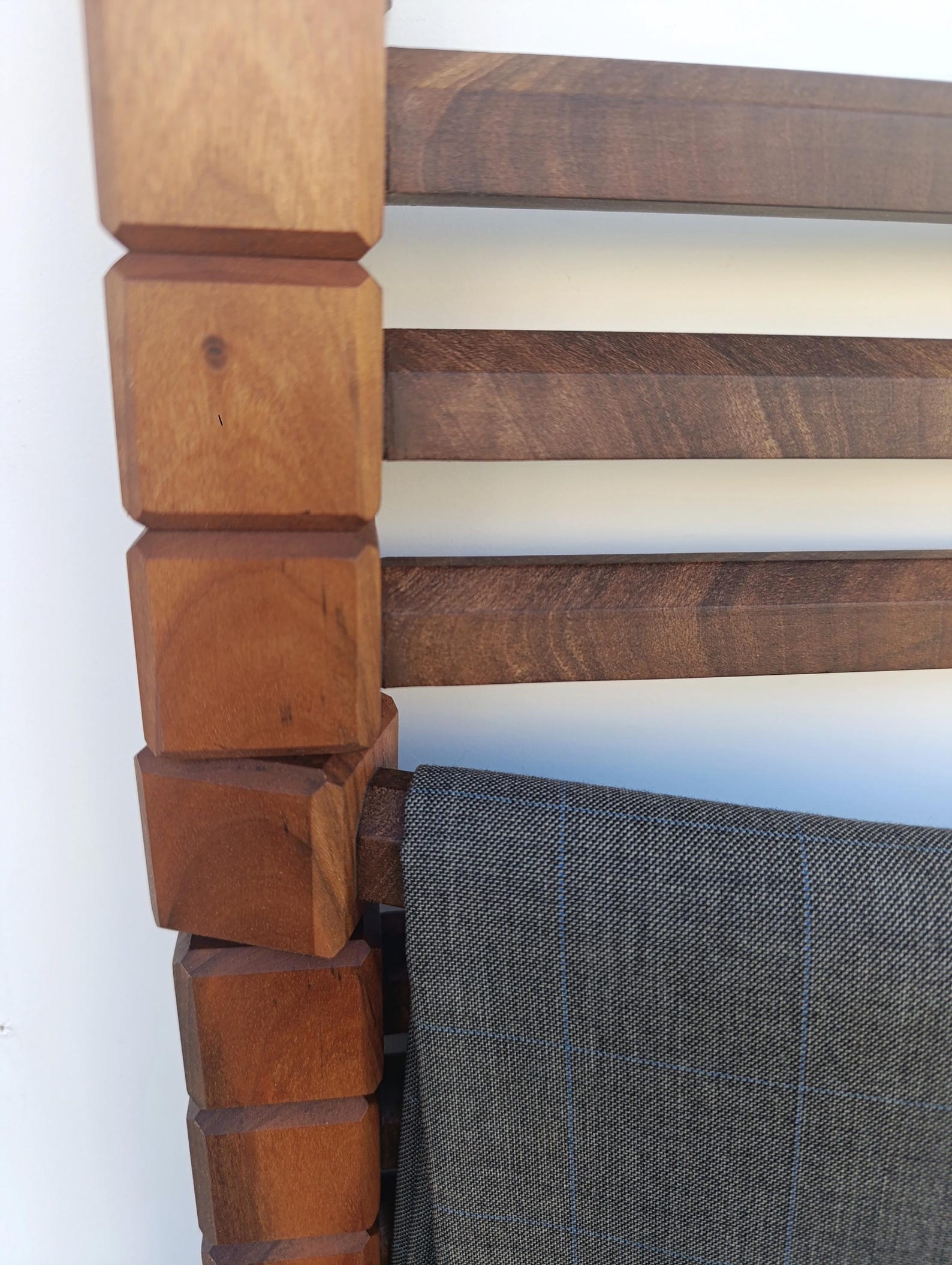 Walnut Clothes Rack Wall Mounted Walnut Trouser Rack: Rotating Clothes Hanger. Foldable ...