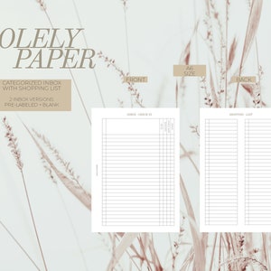 Categorized Inbox Printable Insert - A6