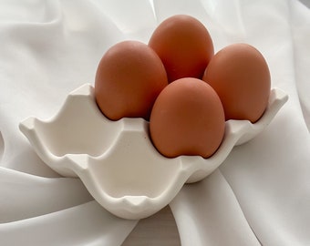 Handmade Egg Holder for 6 eggs / Egg Tray / Egg Storage / Countertop Egg Display