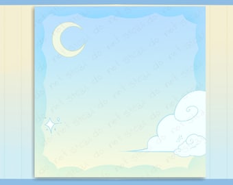 Celestial Aesthetic Sticky Note | 3in x 3in Cute Star and Moon Sticky Notes | Stationery and Bullet Journal Accessories