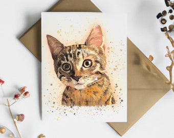 Tabby Cat Greeting Card, Birthday Card for Cat Mum, From the Cat Card, Cat Dad Gift, Gift for Crazy Cat Lady, A6 Greeting Card, Blank Inside