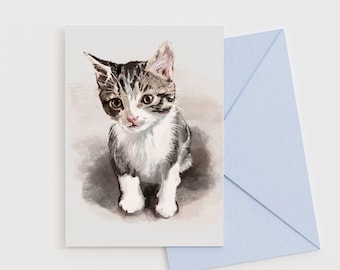 Carte de voeux chaton, carte d'anniversaire de maman chat, cadeau pour la dame folle de chat, carte de voeux de papa de chat, du chat, cartes pour toutes les occasions, carte A6
