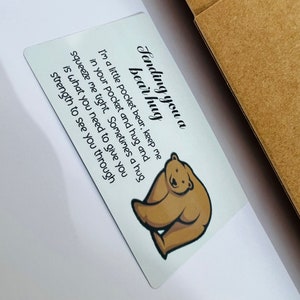 Pocket Bear Hug, Sending bear hugs, mental health positivity gift, positive message for daughter, thinking of you gift after bereavement image 8