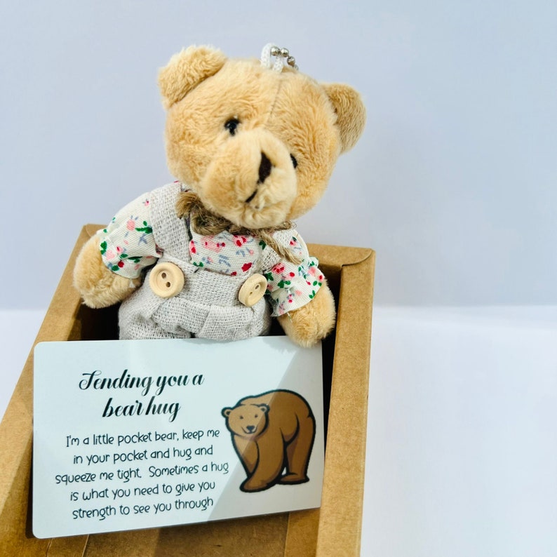 Pocket Bear Hug, Sending bear hugs, mental health positivity gift, positive message for daughter, thinking of you gift after bereavement image 2