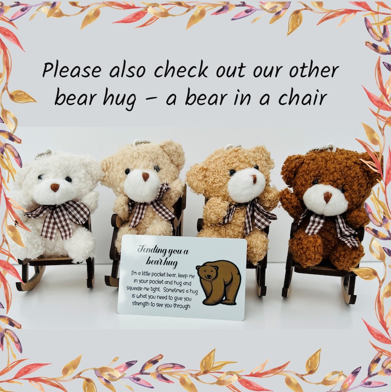 Pocket Bear Hug, Sending bear hugs, mental health positivity gift, positive message for daughter, thinking of you gift after bereavement image 10