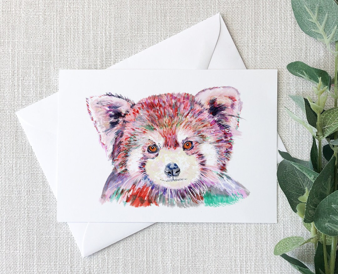 Lazy Red Panda - Greeting Card - Of Sprites Of Stitches - View #8