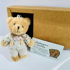 Pocket Bear Hug, Sending bear hugs, mental health positivity gift, positive message for daughter, thinking of you gift after bereavement image 1