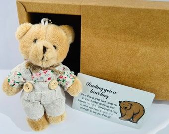 Pocket Bear Hug, Sending bear hugs, mental health positivity gift, positive message for daughter,  thinking of you gift after bereavement