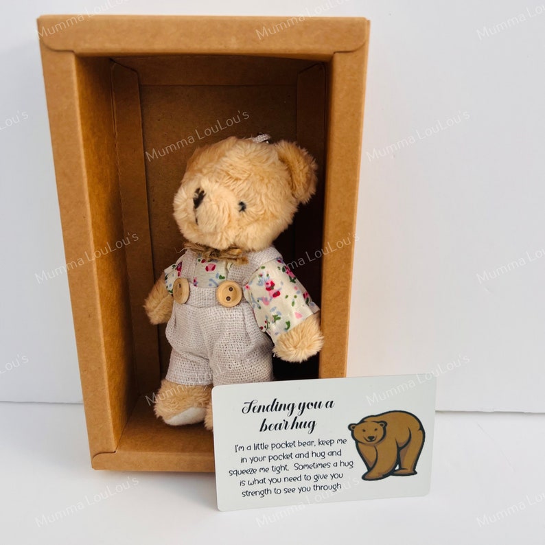 Pocket Bear Hug, Sending bear hugs, mental health positivity gift, positive message for daughter, thinking of you gift after bereavement image 9