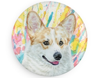 Pembroke Welsh Corgi colorful Dog Breed Magnet, Pastel Rainbow Watercolor splatter Fine Art Prints, Unique Gifts for Dog Lovers