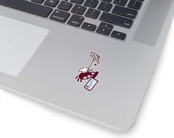 Spider with knife Halloween Sticker What do you have? A knife! Noooooo! Sticker