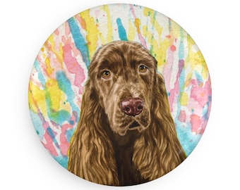 Field Spaniel colorful Dog Breed Magnet, Pastel Rainbow Watercolor splatter Fine Art Prints, Unique Gifts for Dog Lovers