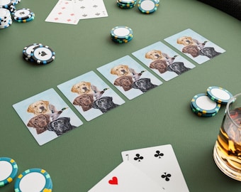 Poker cards labrador retrievers, bird dogs, retrievers, duck, hunting, watercolor, labs, yellow, black, chocolate, labrador gifts