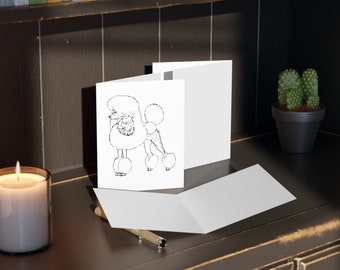 Greeting cards pack Standard POODLE, show trim, continental cut, poodle outline, spoo, poodle gifts