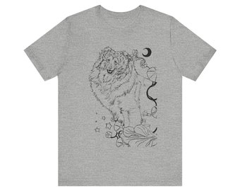 short sleeve t-shirt - shetland sheepdog, sheltie show dog, herding dog, sheltie gifts