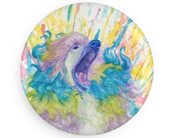 Afghan Hound AAAAAA colorful Dog Breed Magnet, Pastel Rainbow Watercolor splatter Fine Art Prints, Unique Gifts for Dog Lovers