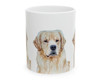 Golden retriever Ceramic Mug 11oz, dog, retrievers, Watercolor, golden retriever gifts