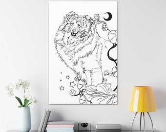 canvas print - shetland sheepdog, sheltie show dog, herding dog, sheltie gifts