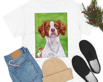 Tee shirt - Brittany, watercolor, show dog, well bred, realistic, Brittany dog gifts, Merit