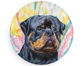 Rottweiler colorful Dog Breed Magnet, Pastel Rainbow Watercolor splatter Fine Art Prints, Unique Gifts for Dog Lovers