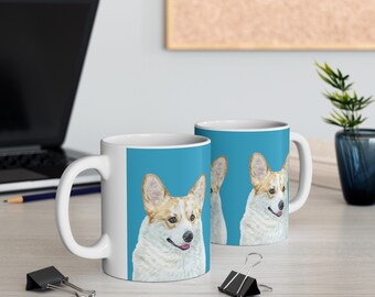 Corgi Mug 11oz - Pembroke Welsh Corgi, corgis, herding dogs, ceramic, Watercolor, corgi gifts