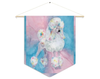 Pennant - party cake poodle, watercolor, standard poodle, continental clip, poodle gifts