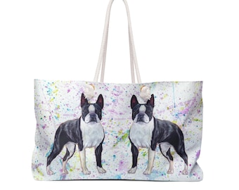 Boston Terrier Weekender Bag, well bred show dogs, dog sports, Useful Gifts for Dog Groomers