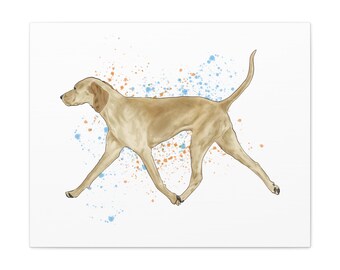 Buckskin plott hound gaiting movement well bred wall art akc breeds canvas watercolor background