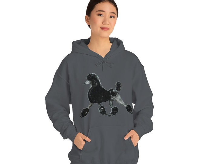 Unisex hoodie Sweatshirt - Standard Poodle, modified Continental clip, dogs, black, poodle, movement, spoo, standard poodle gifts