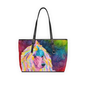 Shoulder Bag RAINBOW CORDED POODLE, standard poodle, watercolor, spoo, continental, creative grooming, unique poodle gifts